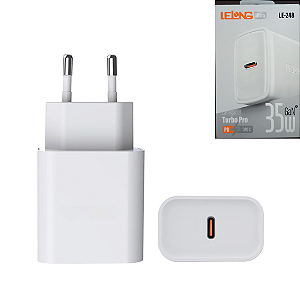 Carregador Fonte Tipo C 35W Tecnologia GaN - Lelong LE-248