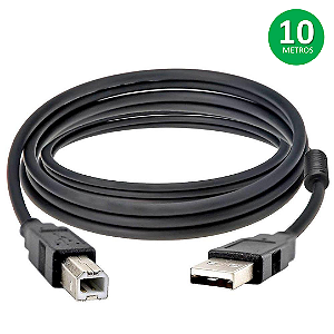 Cabo Para Impressora Com Filtro Usb 2.0 com 10 Metros - Exbom CBX-U2AMBM100