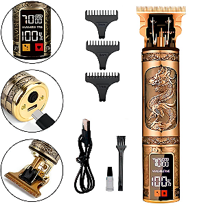 Máquina de Cortar Cabelo e Acabamento com Potência de 5W e Visor Led - Tomate MAG-034
