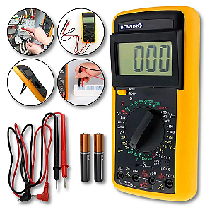 Multímetro Digital Portátil Profissional Capacímetro Display LCD - Bomvink BOM-6007