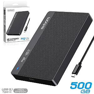 HD Externo 500Gb de 2.5 Polegadas Type C 3.1 (Disco Rígido) - Exbom CHDE-S5GA