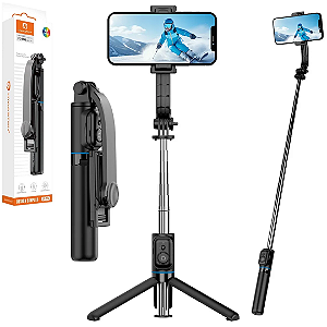 Bastão Pau de Selfie Tripé com Controle Bluetooth 1 Metro - H'Maston ZP-006