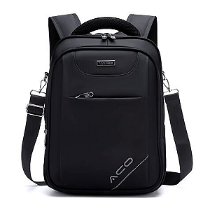 Mochila Para Notebook até 14" Unissex à Prova D'Água com Alça Cor Preto - Aco 1507