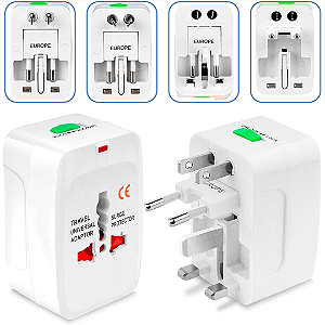 Adaptador Universal de Tomadas Internacional All-In-One (Padrão Europa, EUA, Ásia, Oceania) - Luatek LWJ-2203