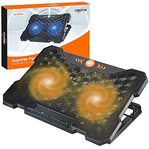 Base Para Notebook 12" a 17" com 2 Fans e Led Cor de Laranja - Oberon OR-SP253