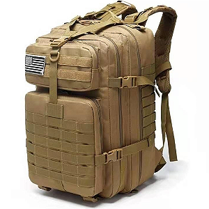 Mochila Tática Militar Impermeável Reforçada Grande 36 litros Cor Cáqui - ZE002