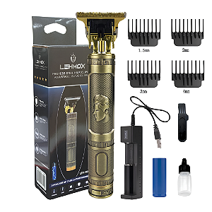 Máquina de Cortar Cabelo e Acabamento Recarregável 5W - Lehmox LEY-1546