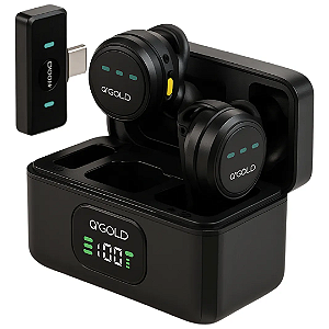 Microfone de Lapela Duplo Tipo C com Redução de Ruído de IA - α'Gold MCF-29