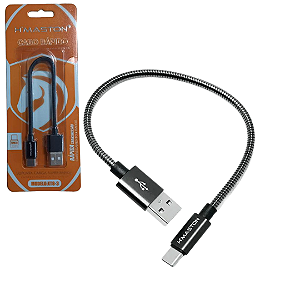 Cabo Curto USB Para Tipo C com 20cm de Tecido Trançado - H'Maston XT8-3