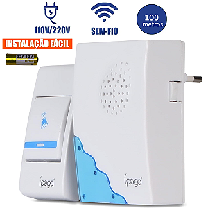 Campainha Residencial Sem Fio 32 Toques Bivolt Até 100m - Ípega KP-CA326