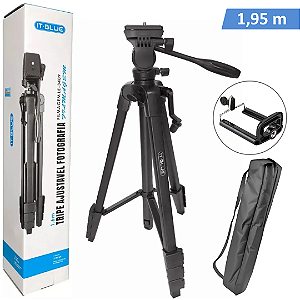Tripé para Câmera Fotográfica e Celular até 1.95 Metros Ajustável com Nível - It-blue LE-3411