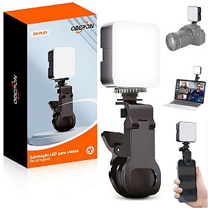 Iluminação LED para Fotos e Vídeos Profissional 7W Portátil Luz de Preenchimento - Oberon OR-PL03