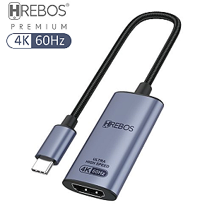 Conversor Tipo C Para HDMI 4K 60Hz Compatível com Celular, Notebook e Macbook - Hrebos AD-211