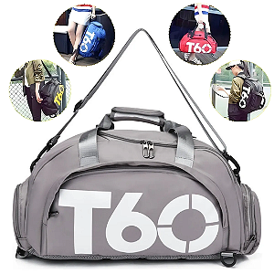 Mochila Bolsa Multifunção Academia Viagem Fitness Treino Esporte T60 Cor Cinza