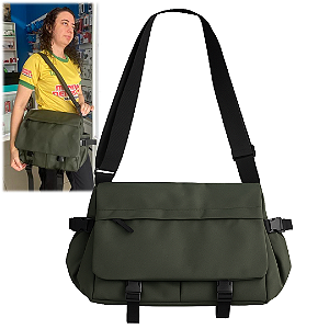 Bolsa Feminina Transversal Multifuncional com Vários Bolsos na cor Verde