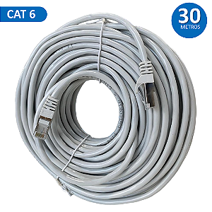 Cabo de Rede Cat 6 com 30 Metros para CFTV e Rede, Até 1000Mbps, Cinza - It-Blue LE-317