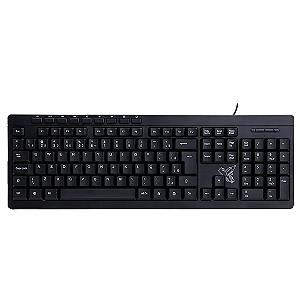 Teclado Com Fio Básico com Teclas Multimídia, ABNT2, USB 2.0, Preto - Maxprint Sk-2030