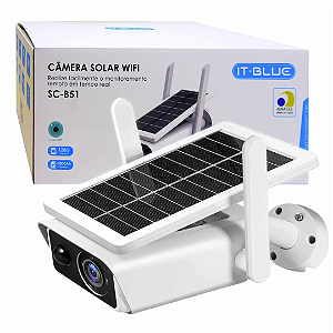 Câmera de Segurança Solar IP 4.0MP, App Icsee, Resistência à Chuva e Sol (IP66) - It Blue SC-B51