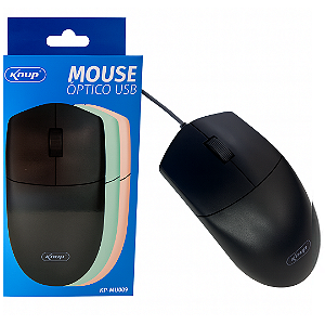 Mouse Com Fio Óptico USB 1000 DPI, Ambidestro, Preto - Knup KP-MU009