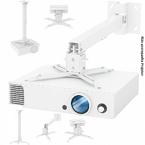 Suporte de Projetor Datashow Para Teto ou Parede Com Extensão, Branco - Tomate MTP-02D