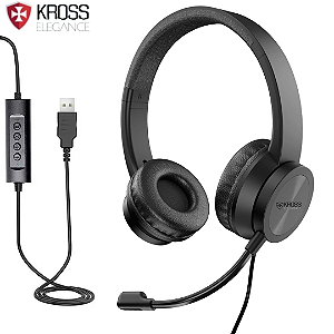Headset USB para Call Center, Microfone com Cancelamento de Ruídos - Kross KE-HS060