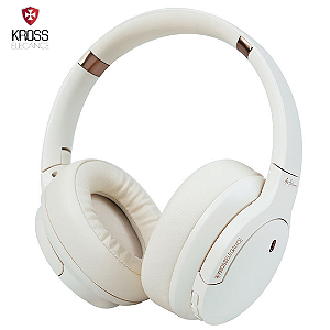 Fone de Ouvido Headphone Bluetooth V5.3 Até 30H com Cancelamento Ativo de Ruído, Bege - Kross KE-HBC05
