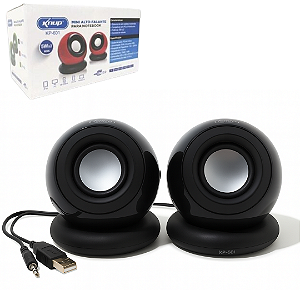 Caixa de Som Para PC e Notebook 10W RMS (5Wx2) USB 2.0, 2 Canais - Knup KP-601