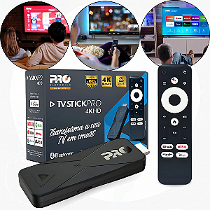 TV Stick PRO 4K | Transforma sua TV em Smart | Android TV com Controle de Voz e Bluetooth - Proeletronic