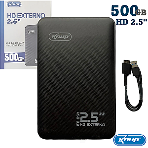 HD Externo 500GB Slim USB 3.0 Alta Velocidade Compatível com Ps4, Ps5, Xbox e PC - Knup KP-HD810