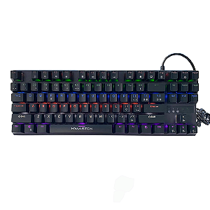 Teclado Mecânico Gamer RGB Iluminado, Switch Azul, Anti-Ghosting, USB - H'Maston TK05