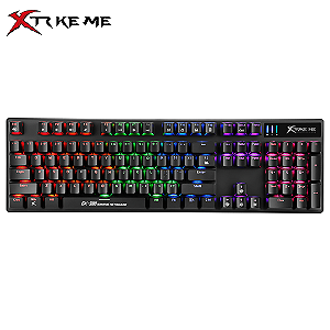 Teclado Mecânico Gamer Switch Azul, Anti-Ghosting, Led RGB, Preto - Xtrike-Me GK-980