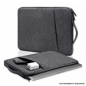 Case Capa para Notebook até 15.6" com Alça e Bolso para Acessórios - Cinza Escuro
