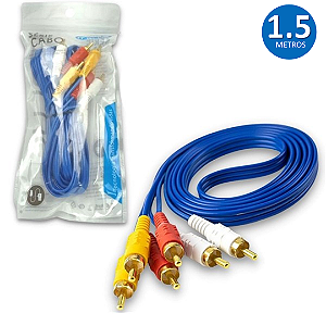 Cabo de Áudio e Vídeo RCA 3x3 (Amarelo, Branco, Vermelho) - It-Blue LE-1013
