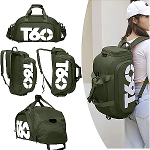 Mochila Bolsa Multifunção Academia Viagem Fitness Treino Esporte T60 Cor Verde