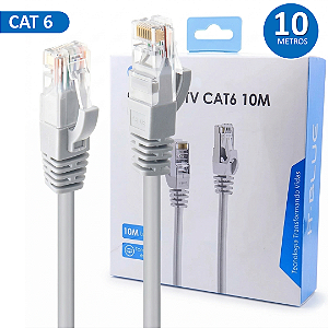 Cabo de Rede de 10 Metros Cat 6 para CFTV e Rede, Até 1000Mbps, Cinza - It-Blue LE-314