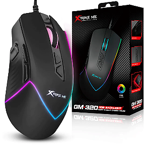 Mouse Gamer com Fio 12800 Dpi, RGB, 9 Botões Programáveis ​​- Xtrike Me GM-320