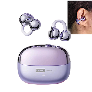 Fone de Ouvido Bluetooth V6.0 Earclip, Condução Óssea, Lilás - Lenovo LE302