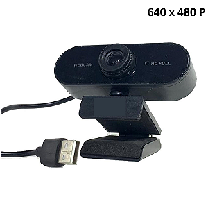 Webcam 640x480P USB com Microfone Integrado - Preto