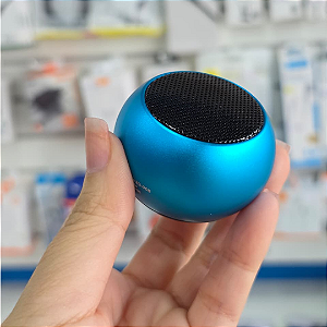 Mini Caixa de Som Bolinha Bluetooth Potente 5W Design Compacto, Azul - Grasep D-M2