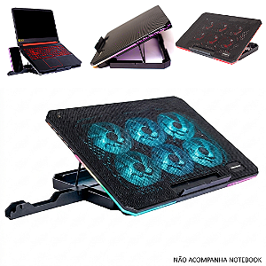 Base Suporte com Cooler para Notebook até 17" 6 Fans RGB USB - Kross KE-NBSX08
