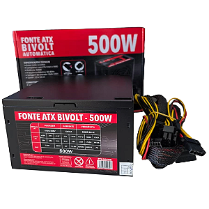 Fonte ATX para Computador 500W Bivolt Automática - Hoopson PTX-500WB