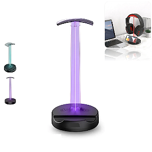 Suporte para Headset Gamer com Iluminação LED RGB 7 Cores - R8 HT01