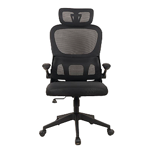 Cadeira Office Ergonomica Giratoria com Apoio de Cabeça Suporta Ate 100kg Preta - Maxprint Arantes