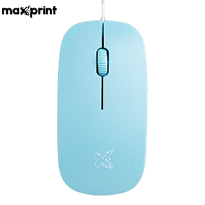 Mouse com Fio Optico USB 1200 DPI Ergonomico para PC e Notebook Azul - Maxprint Surface