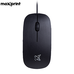 Mouse com Fio Optico USB 1200 DPI Ergonomico para PC e Notebook Preto - Maxprint Surface