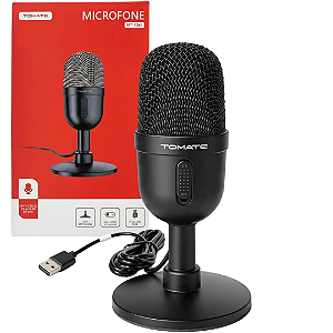 Microfone de Mesa USB Digital para Podcast Gamer Streamer com Tripe - Tomate MT-1061