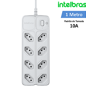 Protetor Eletrônico 8 Tomadas Bivolt com Chave Inteligente Sem Fusivel Branco - Intelbras EPE 2008