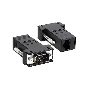 Par Extensor de Vídeo VGA para Cabo de Rede RJ45 até 30 Metros - VGA Macho x RJ45 Femea