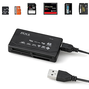 Leitor de Cartão de Memória Tudo em Um USB Externo All in One (SD, Micro SD, CF, M2, XD, MMC)