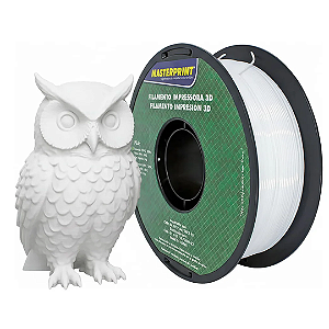 Filamento 3D PLA Silk Brilhante 1kg 1.75mm Cor Branco Textura Macia - Masterprint